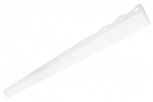 Расчёска для стрижки Y.S. Park 254 white, супергибкая, белая, для коротких стрижек, бороды и усов, 18.7 см