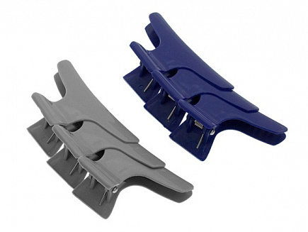 Зажим для волос пластм широкий 12 шт цветной SIBEL