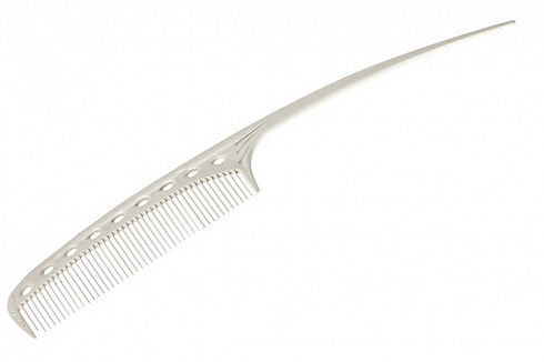 Расчёска выгнутая с хвостиком Y.s.park 104 white, белая, 20 см, в форме полумесяца