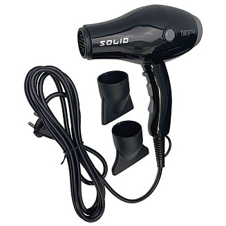 Фен с бесщеточным мотором Harizma Solid h10227, черный, ионизация, мощность- 2200 Вт