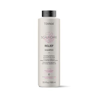 Шампунь  Lakme Teknia Relief, арт. 44381, мицеллярный бессульфатный успокаивающий для чувствительной кожи головы,1000мл