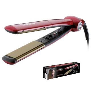 Щипцы для выпрямления волос Gamma Piu Keratin, арт. 109red, красные, титановое покрытие