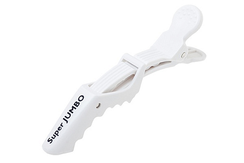 Зажимы для волос пластиковые усиленные Harizma JUMBO 4 шт, белые