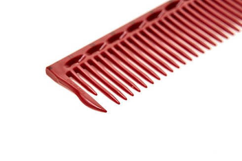 Расчёска для стрижки Y.S.park G45 red, c линейкой на обушке, 22 см, красная