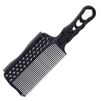 Расческа для стрижки под машинку Y.S.park s282RT carbon right, 24 см, для правшей, c направляющей рельсой, черная