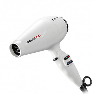 Фен BaByliss Pro Levante BAB6950WIE, мощность 2100Вт, ионизация, холодный воздух, 2 насадки