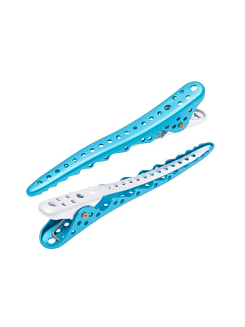 Зажимы для волос Y.S. Park Shark Clip light blue, комплект 8 штук, голубые, длина- 10 см, аллюминий