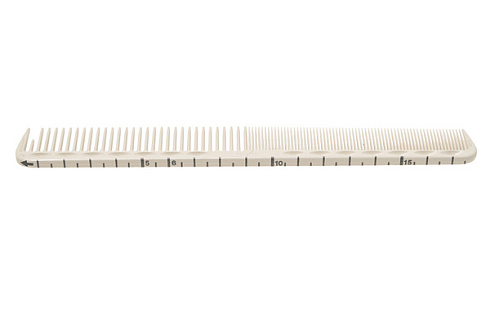 Расчёска для стрижки Y.S.park G39 white, с линейкой, белая, 18 см