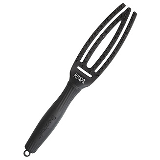 Расчёска- щетка для волос Olivia Garden  Fingerbrush Id1730, Care Iconic BoarNylon Full, черная, размер- S