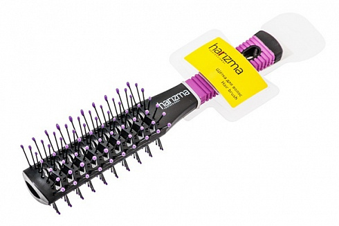Щётка туннельная для волос двухсторонняя, черно-фиолетовая Harizma