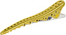 Зажимы для волос Y.s.park Shark clip gold metal , золотые, в упаковке -2 шт.