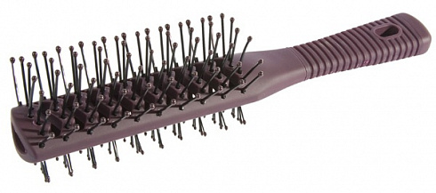 Щётка для укладки волос туннельная фиолетовая с резиновой ручкой, Comair