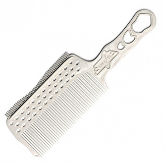 Расческа для стрижки под машинку Y.S.park s282RT white, с рельсой, 24 см, для правшей, белая