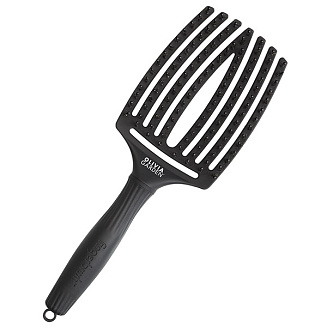 Расчёска- щетка для волос Olivia Garden  Fingerbrush Id1731, Care Iconic BoarNylon Full, черная, размер- L