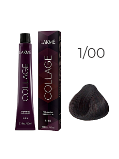 Краска для волос Lakme Collage new 1/00, черный натуральный, 60 мл