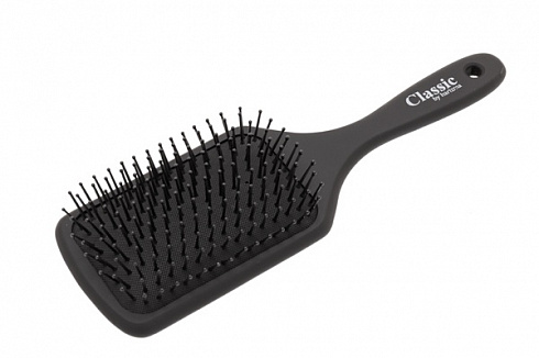 Щетка массажная из натурального дерева большая черная Harizma