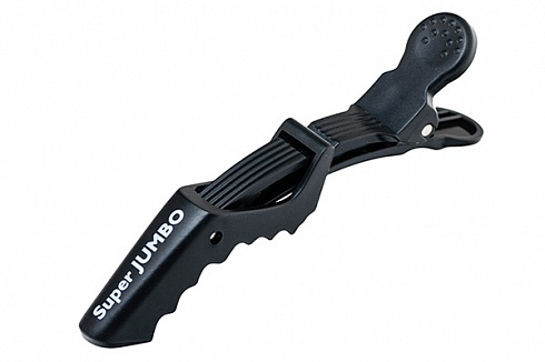 Зажимы для волос пластиковые усиленные Harizma JUMBO 4 шт, черные