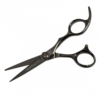 Ножницы для стрижки волос Katachi Black Daisy K30350, прямые, с титановым покрытием, черные, длина полотна- 5.0