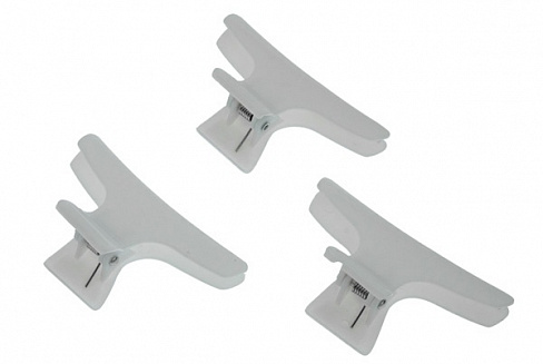 Зажим для волос пластмассовый широкий 12 шт белый SIBEL