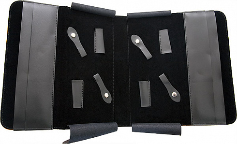 Пенал для ножниц Mizutani 4 pouch, для 4-х ножниц, снаружи- искусственная кожа, внутри- бархат, оранжевый, 25*11.5*4 см