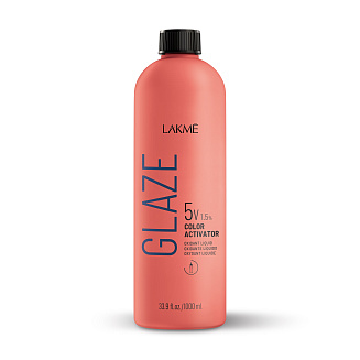 Окислитель Lakme Glaze 1,5% (5V), жидкий, 1000 мл, только для активации красителя Glaze
