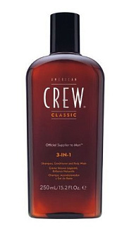 Шампунь, кондиционер и гель для душа  3 в 1 American Crew 250 мл