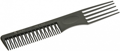 Расческа вилка пластмассовая, двойной ряд, коричневая EUROSTIL