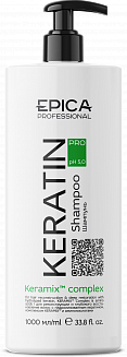 EPICA Professional Keratin PRO Шампунь для реконструкции и глубокого восстановления волос, 1000 мл.