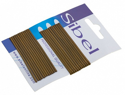 Невидимки гладкие коричневые 70 мм (24 шт) SIBEL