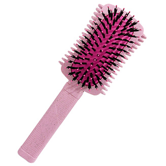 Щетка массажная Combo из экологичного пластика с добавлением соломенного волокна розовая