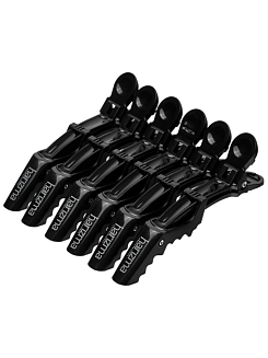 Зажимы для волос крокодил Harizma h10903-15, пластиковые, усиленные, 6 шт, длина-10.5 см, черные