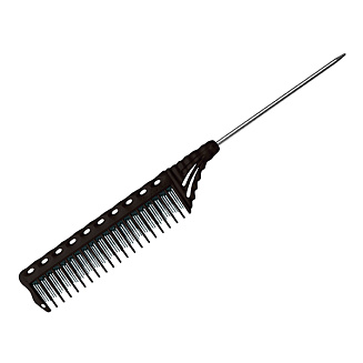 Расческа для начеса с металлическим хвостиком Y.S.park 154-90 black, черная, 23 см