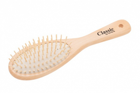 Щетка массажная из натурального дерева овальная Harizma