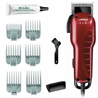 Вибрационная машинка для стрижки волос US-1 Pro Adjustable Blade Clipper red, Andis