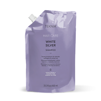 Шампунь оттеночный Lakme Teknia White Silver, арт. 44009, для нейтрализации желтого оттенка волос, 600 мл