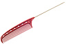 Расчёска Y.s.park 103 red, суперкороткая- 9.5 см, с металлическим хвостиком- 8.5 см , красная, общая длина- 18 см