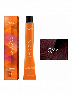 Краска для волос Lakme Gloss 5/44, светлый шатен медный насыщенный, 60 мл, полуперманентная, без аммиака