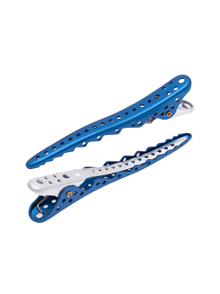 Зажимы для волос Y.S. Park Shark Clip  blue, комплект 8 штук, синие, длина- 10 см, аллюминий