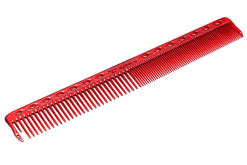 Расческа для стрижки с тонким обушком Y.S.park s339 red, красная, 17.5 см