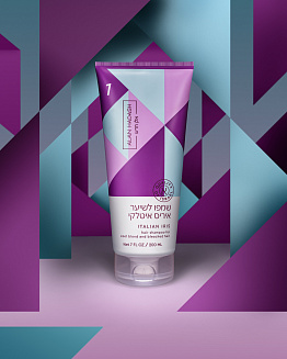 Шампунь с фиолетовыми пигментами для блондинок Alan Hadash  Italian Iris Shampoo, бессульфатный, 200 мл