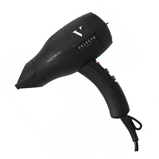 Фен Velecta Iconic TGR 2.0i, черный матовый, кнопка включения ионизации, мощность- 2000 Вт