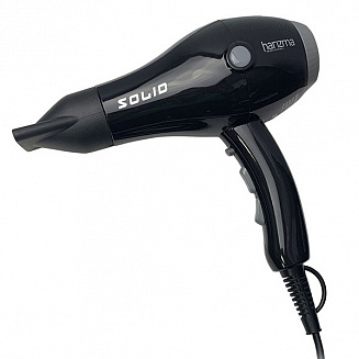 Фен с бесщеточным мотором Harizma Solid h10227, черный, ионизация, мощность- 2200 Вт