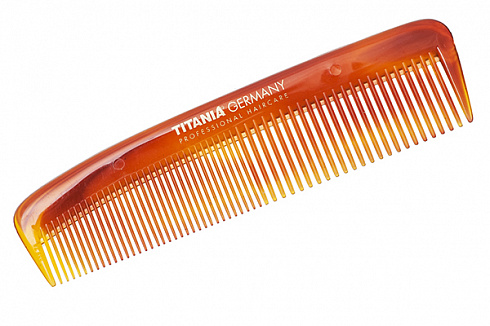 Расческа карманная комбинированная желто-коричневая TITANIA
