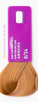 Краска для волос Lakme Gloss 8/34, светлый блондин золотисто медный, 60 мл, полуперманентная, без аммиака