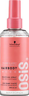 Спрей для укладки волос Schwarzkopf Osis+ Hairbody, с ухаживающими компонентами, легкая фиксация, 200 мл