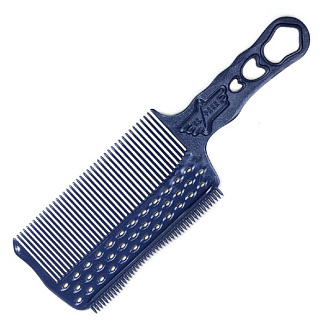 Расческа для стрижки под машинку Y.S.park s282 LT blue, для левшей, с направляющей рельсой, синяя