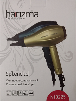 Фен для сушки волос Harizma Splendid h10225 cyan, зеленый, мощность- 2200 Вт