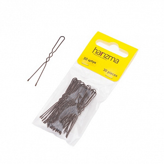 Шпильки 50 мм волна 30 шт коричневые Harizma