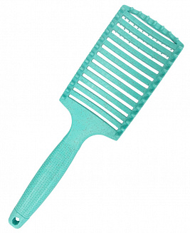 Щетка массажная Nylon широкая из экологичного пластика с добавлением соломенного волокна зеленая