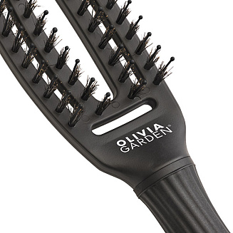 Расчёска- щетка для волос Olivia Garden  Fingerbrush Id1730, Care Iconic BoarNylon Full, черная, размер- S